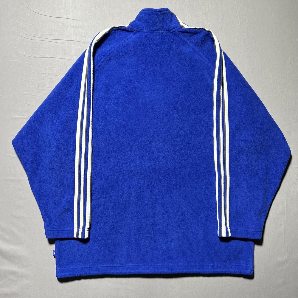 Vintage Adidas Jacket Mens Large Fleece Three Stripes Full‎ Zip 90s 614617 - Picture 2 of 16